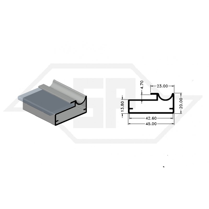 Perfil Puxador Sp Aluminio Fosco C M