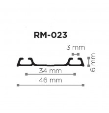 TRILHO ALUMINIO INFERIOR RM-023 COM 3 METROS ROMETAL
