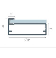 PERFIL PUXADOR DE ALUMINIO RM 174 ANOD. c/ 3m ROMETAL