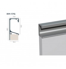 PERFIL PUXADOR DE ALUMINIO RM 176 CHAMP. POLIDO c/ 3m ROMETAL