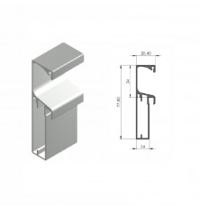 PERFIL PUXADOR DE ALUMINIO BRANCO BRILHO ALX 065 C/ 3m ALUXA