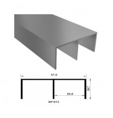 PERFIL GUIA DUPLO SUPERIOR RM-030 C/ 3m CHAP. POLIDO ROMETAL