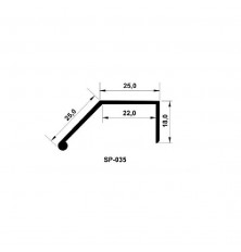 PERFIL PUXADOR ALUMINIO ANODIZADO 5005 SP 035 COM 3MT PAUMA