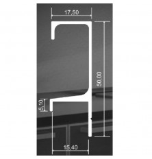 PERFIL PUXADOR EM ALUMINIO ANODIZADO 5002 15MM COM 3MT PAUMA