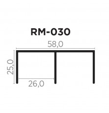 PERFIL GUIA DUPLO SUPERIOR RM-030 COM 3 METROS ROMETAL