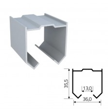 TRILHO SUPERIOR PERFIL RM-021 ANODIZADO 3 METROS ROMETAL