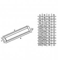 PUXADOR CONCHA EMBUTIR IL 155 64mm CROMADO ITALY LINE