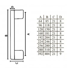 PUXADOR IL 950 288mm AÇO ESCOVADO ITALY LINE