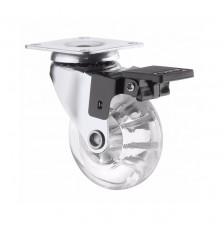 RODIZIO SILICONE 75MM CHAPA COM FREIO